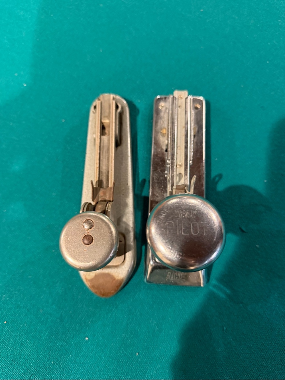Vintage set of staplers